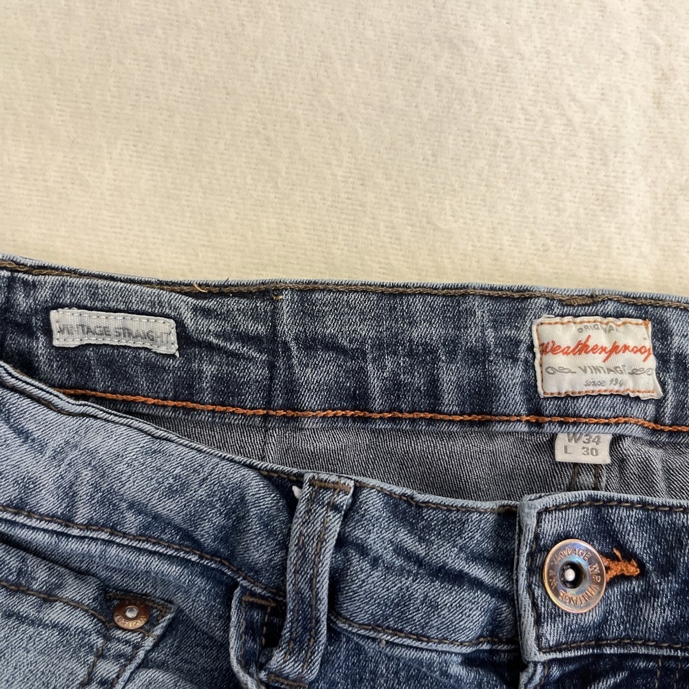 Weatherproof Vintage Jeans Men's 34x30 Blue Denim Straight Fit - Picture 2 of 11